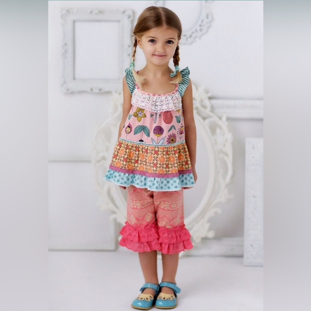 Matilda Jane Sugar Rush ruffled cropped pants size 6